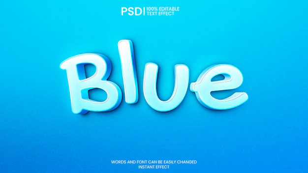 Free PSD | Blue 3d text effec