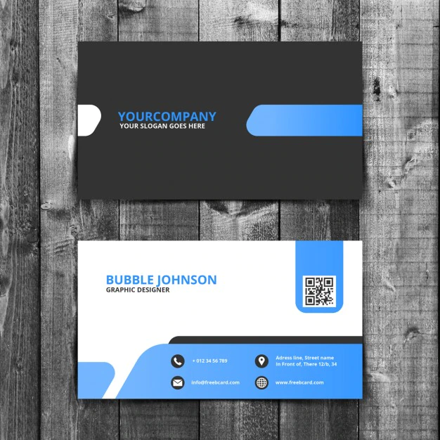 Free PSD | Blue and black business card