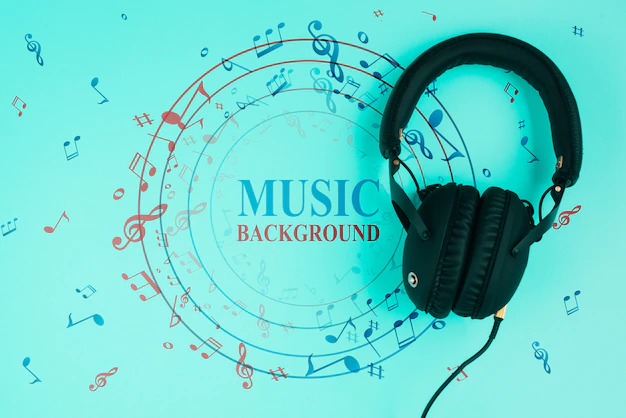Free PSD | Blue background with musical notes