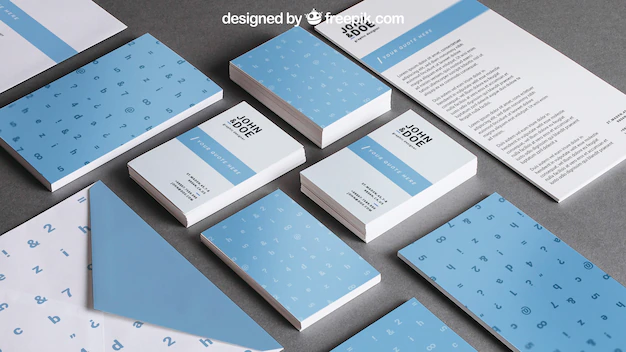 Free PSD | Blue stationery mockup