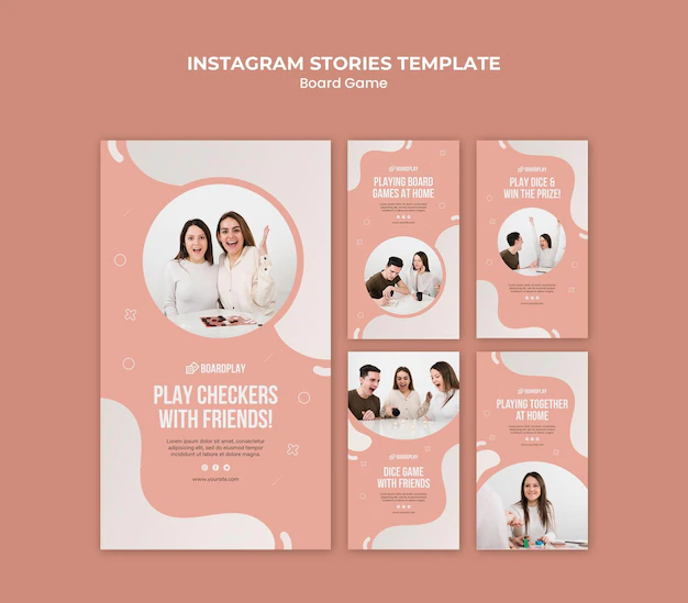 Free PSD | Board game concept instagram stories template