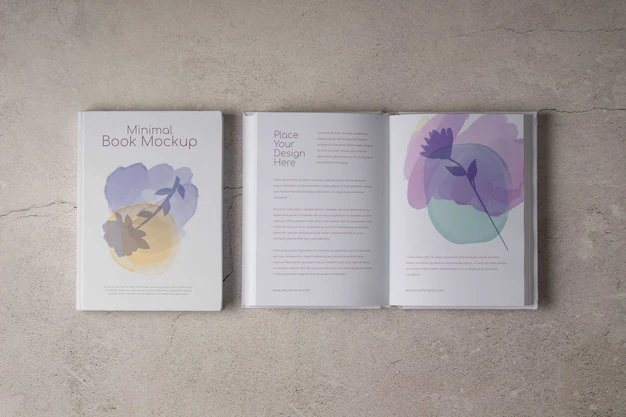 Free PSD | Book mockup with minimal design