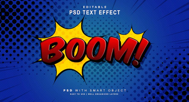 Free PSD | Boom comic text effect