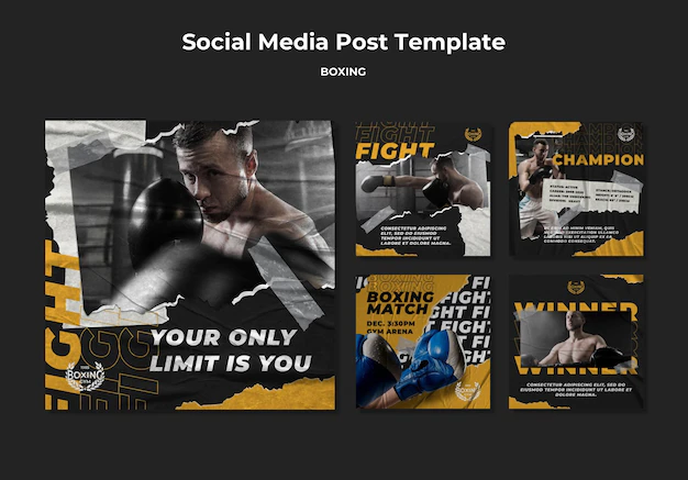 Free PSD | Boxing social media post template