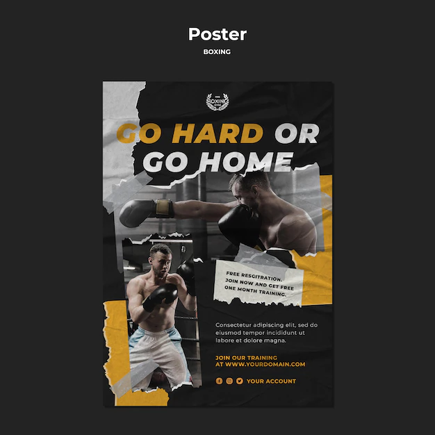 Free PSD | Boxing training poster template