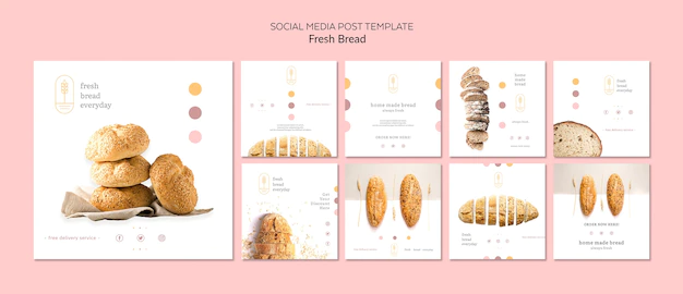 Free PSD | Bread concept social media post template