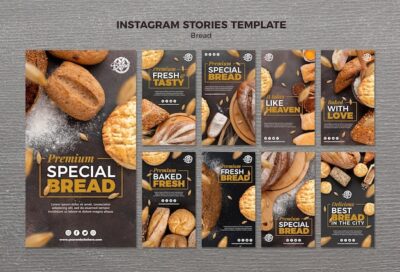 Free PSD | Bread instagram stories template