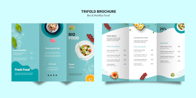 Free PSD | Brochure template with healthy food