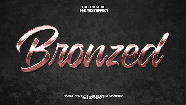 Free PSD | Bronzed text effect