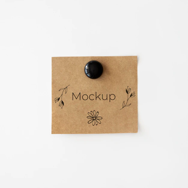 Free PSD | Brown mock-up card with flowers