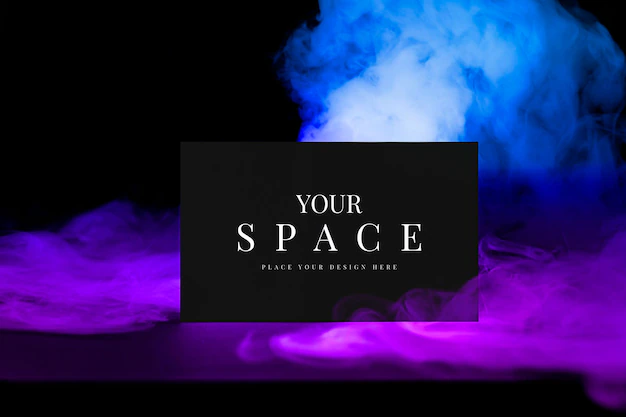 Free PSD | Business card psd mockup, aesthetic smoke with design space
