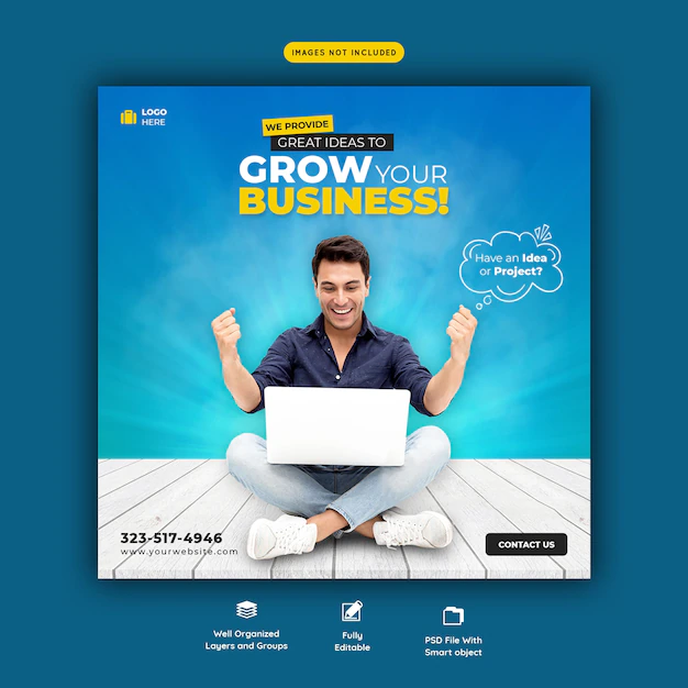 Free PSD | Business promotion and corporate social media banner template