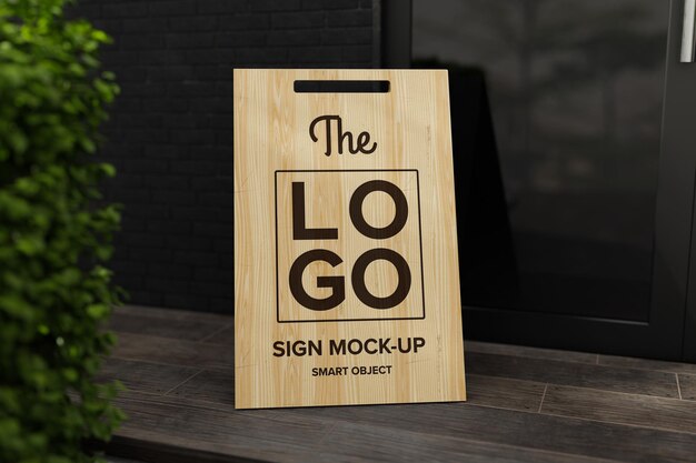 Free PSD | Cafe shop sign mockup