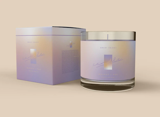 Free PSD | Candle package mockup