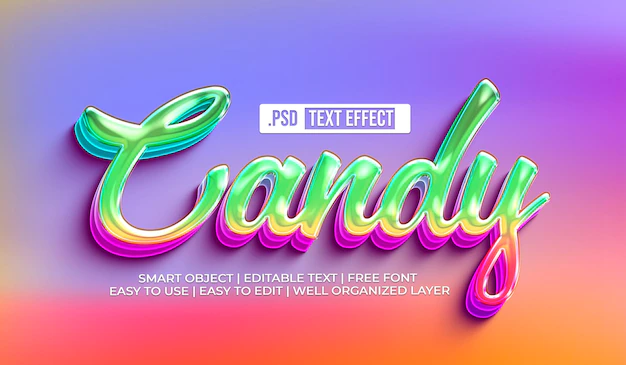 Free PSD | Candy text style effect