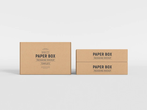 Free PSD | Cardboard paper box packaging  mockup
