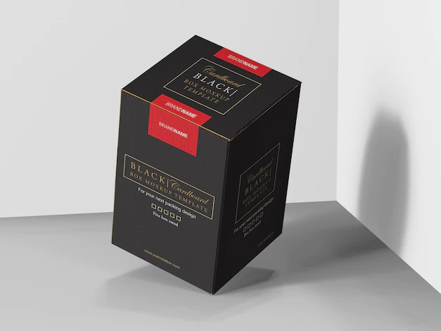 Free PSD | Cardboard product box mockup template