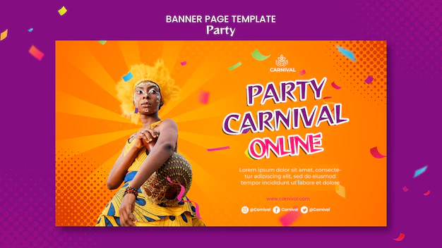 Free PSD | Carnival party banner template
