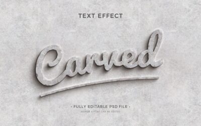 Free PSD | Carved text effect design