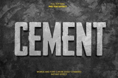 Free PSD | Cement text effect