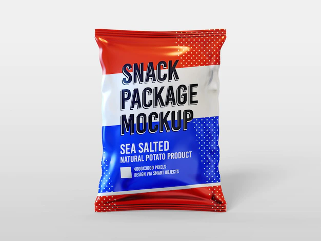Free PSD | Chips pouch bag mockup template