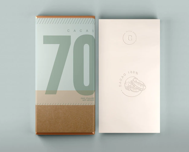 Free PSD | Chocolate box and wrapping design mock-up