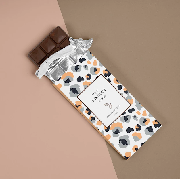 Free PSD | Chocolate packaging mockup