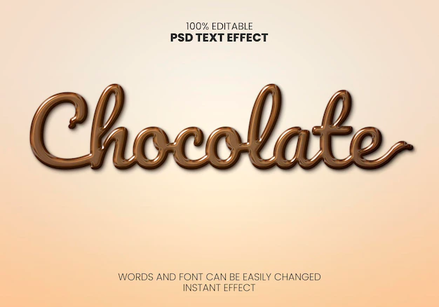 Free PSD | Chocolate text effect