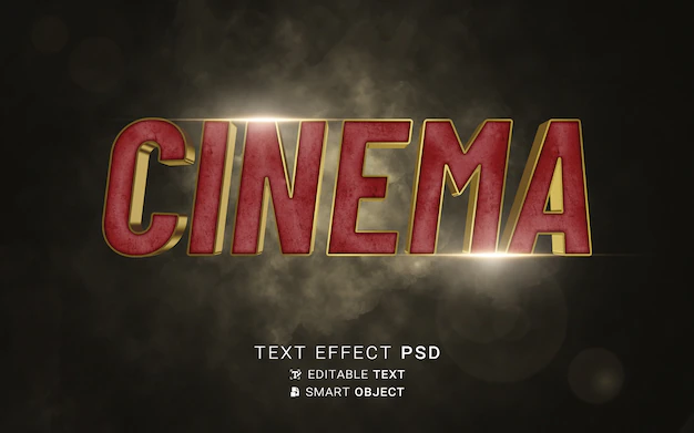 Free PSD | Cinema  text effect design