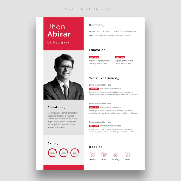 Free PSD | Clean and modern resume or cv template