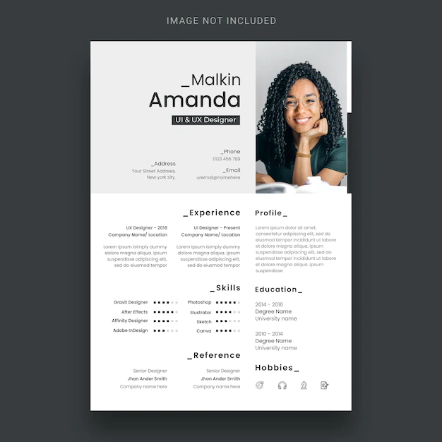 Free PSD | Clean resume or cv design template
