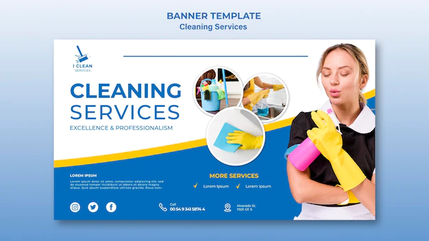 Free PSD | Cleaning service concept banner template