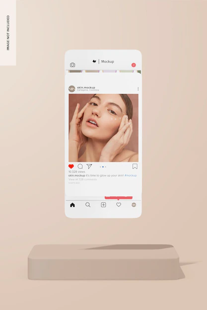 Free PSD | Clear post instagram mockup front view