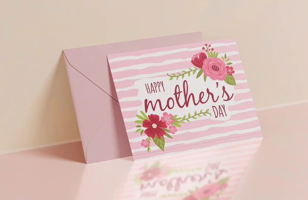 Free PSD | Close-up mothers day greeting card
