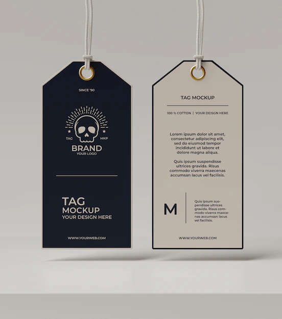 Free PSD | Close up on realistic tag mockup