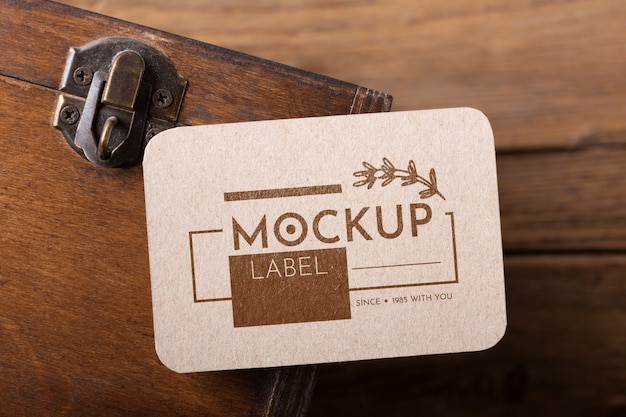 Free PSD | Close up on vintage label mockup