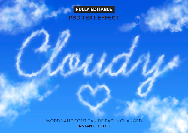 Free PSD | Clouds text effect