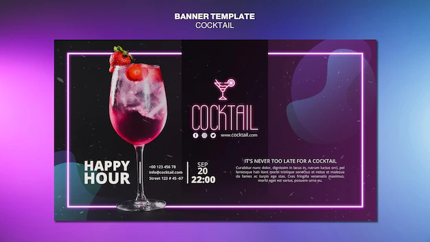 Free PSD | Cocktail concept banner template