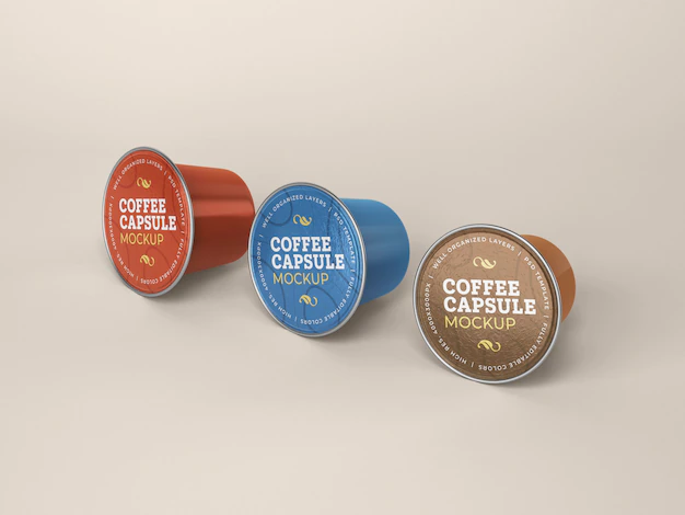 Free PSD | Coffee capsule mockup