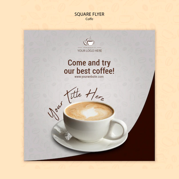 Free PSD | Coffee concept square flyer design