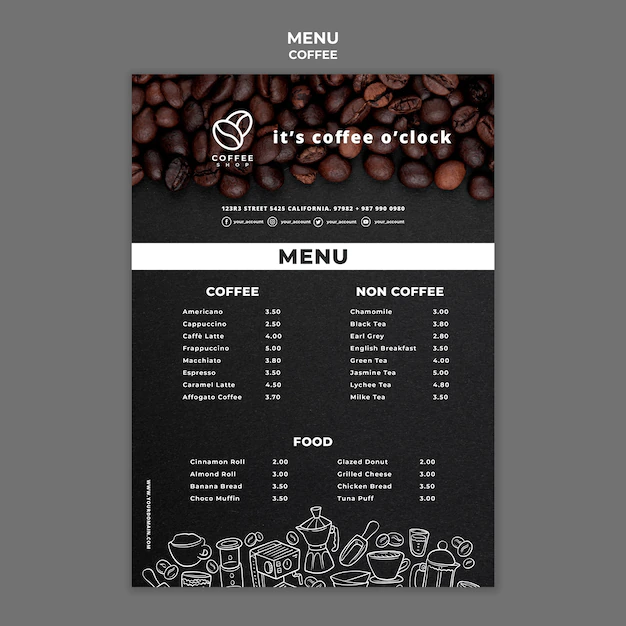 Free PSD | Coffee menu template