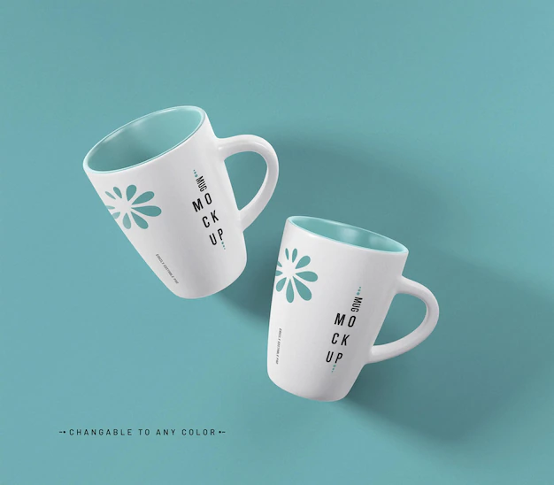 Free PSD | Coffee mug mockup with editable color