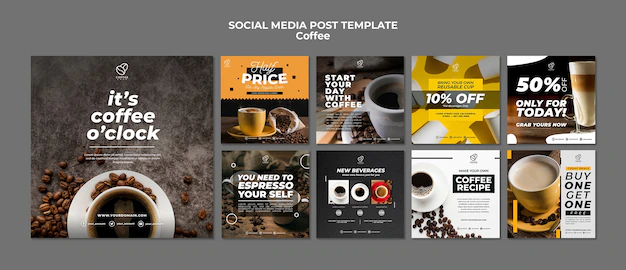 Free PSD | Coffee social media post template