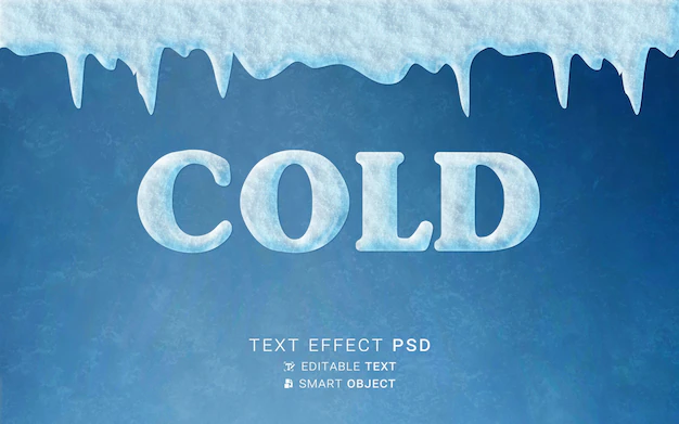 Free PSD | Cold text effect design