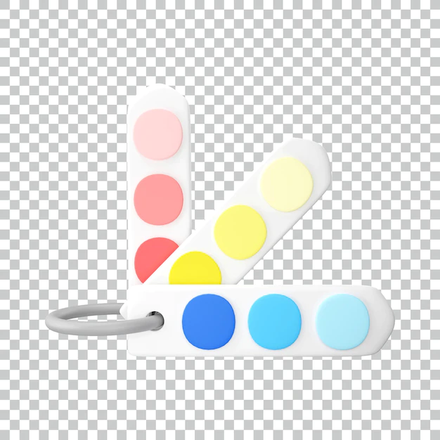 Free PSD | Color palette swatches icon isolated 3d render illustration