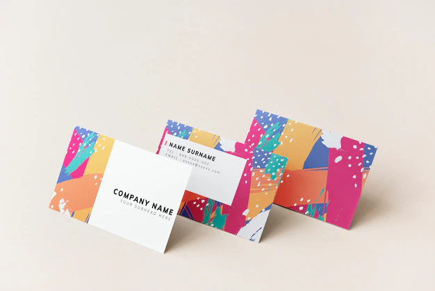 Free PSD | Colorful business cards mockup design