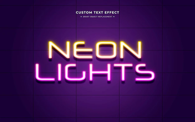 Free PSD | Colorful neon text effect