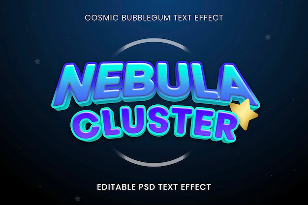 Free PSD | Comic text effect psd template, bubblegum font typography