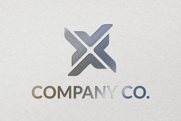 Free PSD | Company co. business logo psd template in embossed paper texture