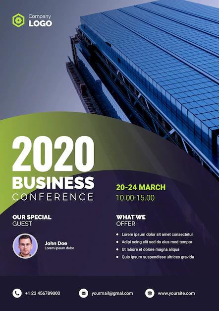 Free PSD | Company poster of 2020 business conference